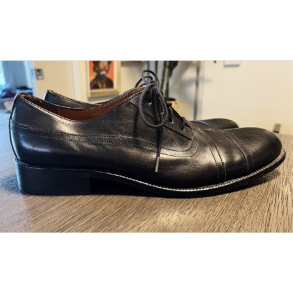 JOHN VARVATOS $675 BLACK LEATHER DERBY SHOES - Picture 2 of 11